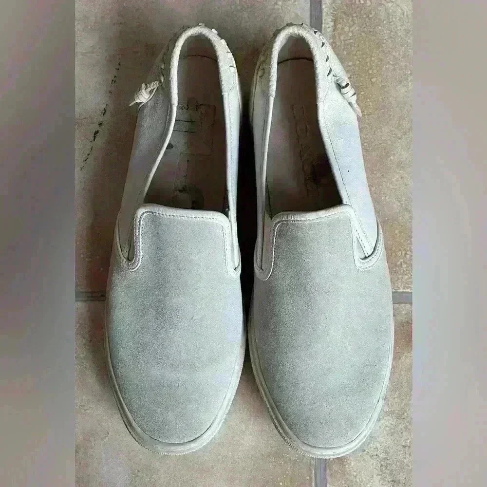 Coach White Leather Suede Slip On Shoes G1668; size Men's  9.5 or Women’s 11 - Picture 2 of 7